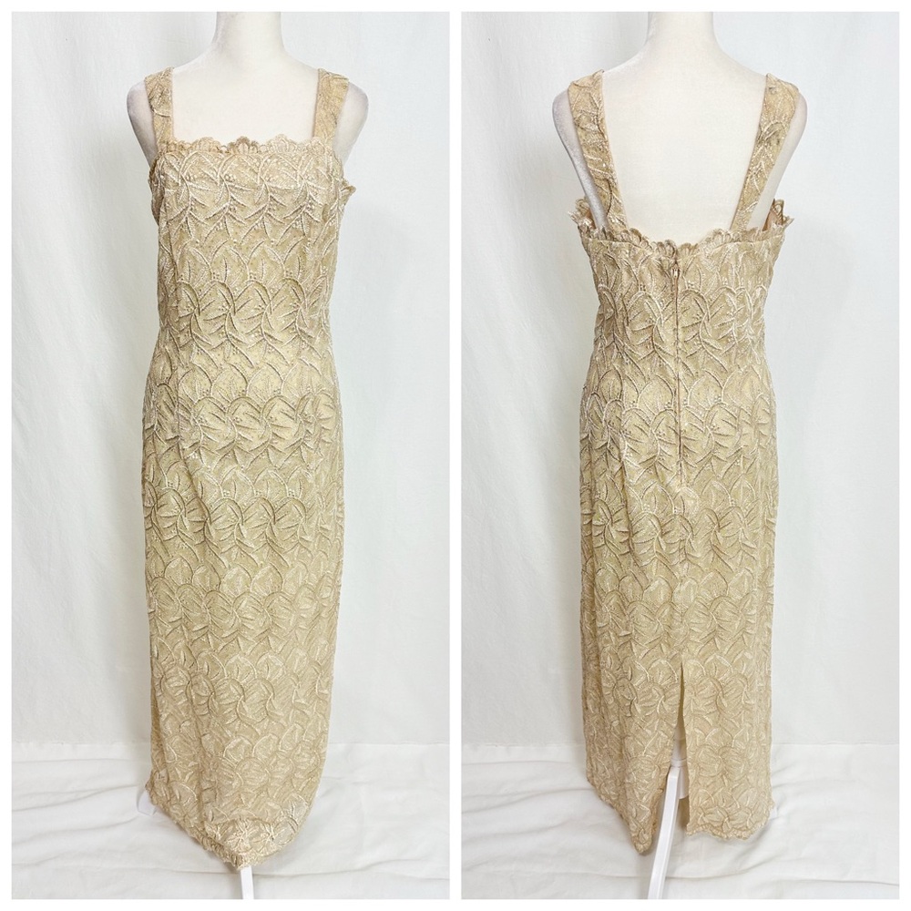 Vintage Aspeed Elegant sheer Gold Dress